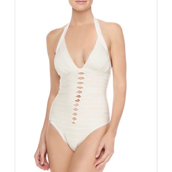 $250 NWT Herve Leger Michelli Cut Out Bandage Swimsuit‎ Size XS - Picture 1 of 8